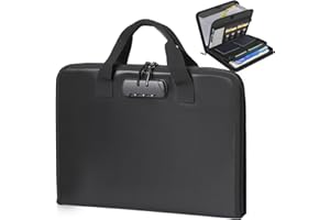 JVJDUP Accordion File Organizer with Combination Lock,Fireproof Expanding File Folder with Multi Pockets,13 Pockets Document Organizer with Handle & Labels,Portable Home Travel Safe Storage Letter A4 Files