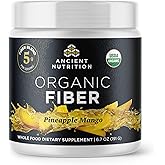 Ancient Nutrition Organic Fiber Powder, Pineapple Mango, Soluble Fiber from Acacia & Konjac Root, Supports Digestive Health, Reduces Bloating, 6.4 oz