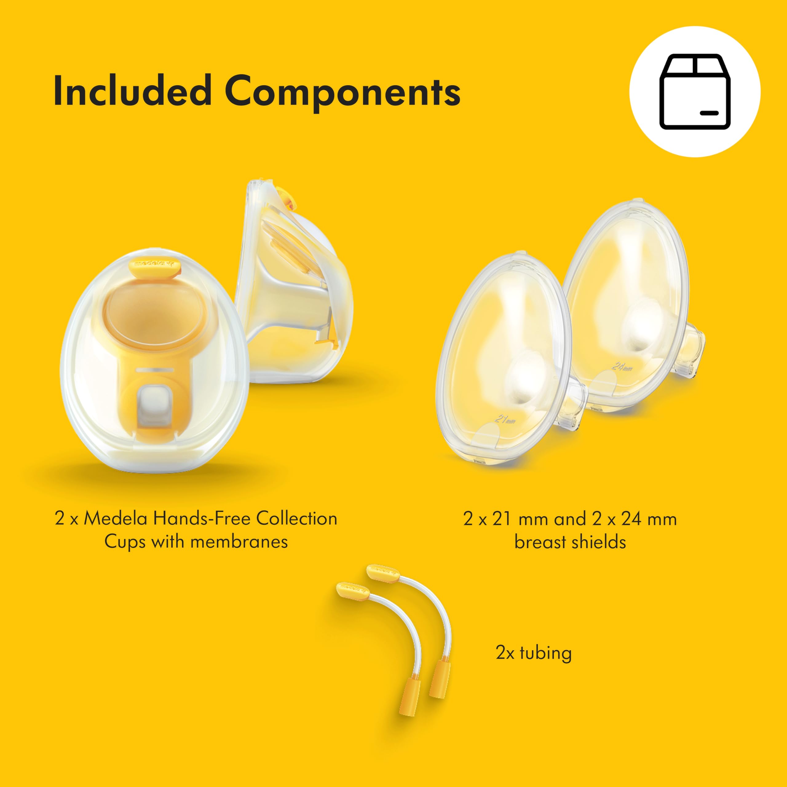 Medela Hands-Free Collection Cups, Compatible with Freestyle Flex, Pump in Style with MaxFlow, and Swing Maxi Electric Breast Pumps, 1 Set of 2 Cups
