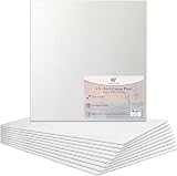 Habercrafts 6x6 Inch Canvas Panels, 100% Cotton, Triple Gesso Primed, 10 Pack