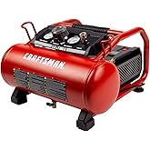 Craftsman Air Compressor 3 Gallon Portable Hotdog Air Compressor, Max 155 PSI 2.6 CFM@90psi Oil-Free Electric Workshop Air Compressors, CMXECXA0200341