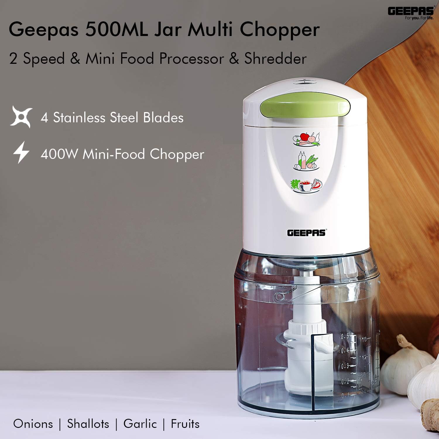 Geepas 500W Multi Chopper, Whte, 500ml - Image 4