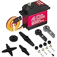 Hobby Fans RC Digital Servo, 40KG High Torque Servo Waterproof Metal Gear Servo with 2Pcs 25T Servo Horn for 1/12 1/10 1/8 RC Car RC Crawler Robot Boat