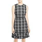Karl Lagerfeld Womens Sleeveless Knit Tweed Sheath