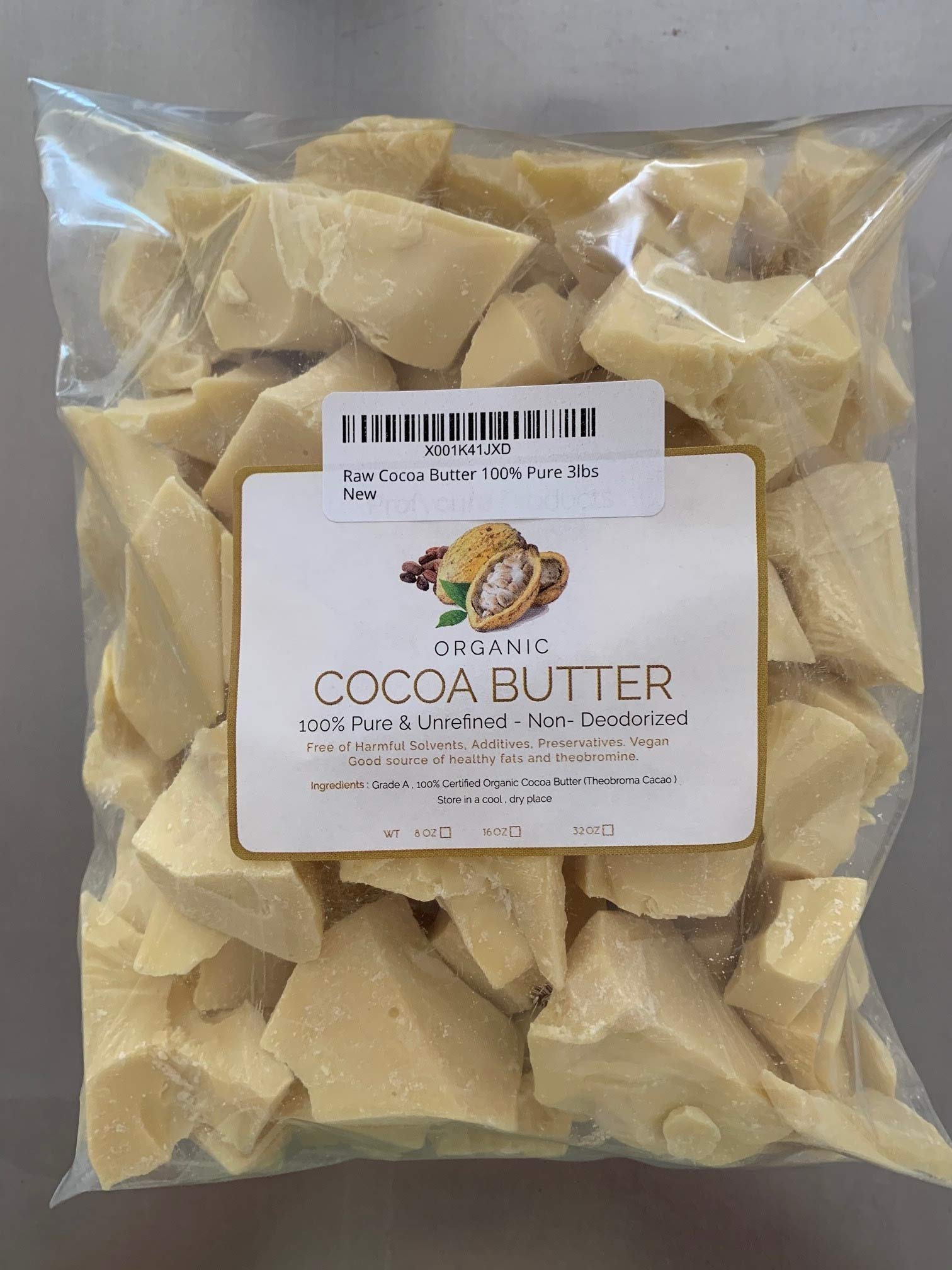Raw Cocoa Butter 100 Pure 3lbs Buy Online in United Arab Emirates at