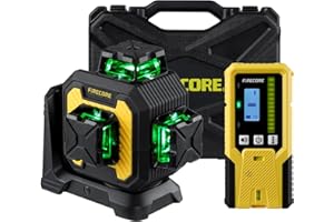 Firecore Laser Level with Receiver Kit, 1/13" High Accuracy, Lazer Leveler 360 Self Leveling with Pulse Mode for Outdoor up t