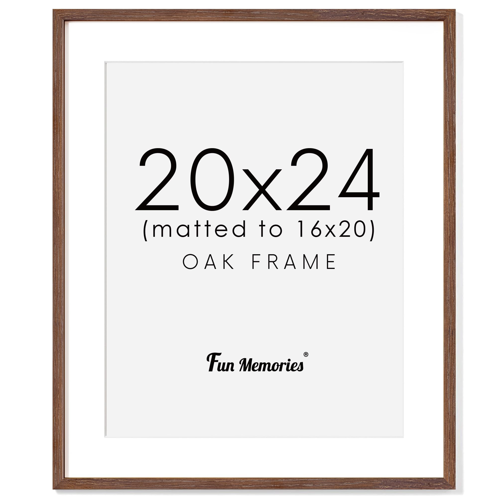 20x24 Picture Frames, Rustic Solid Oak Wood Frame