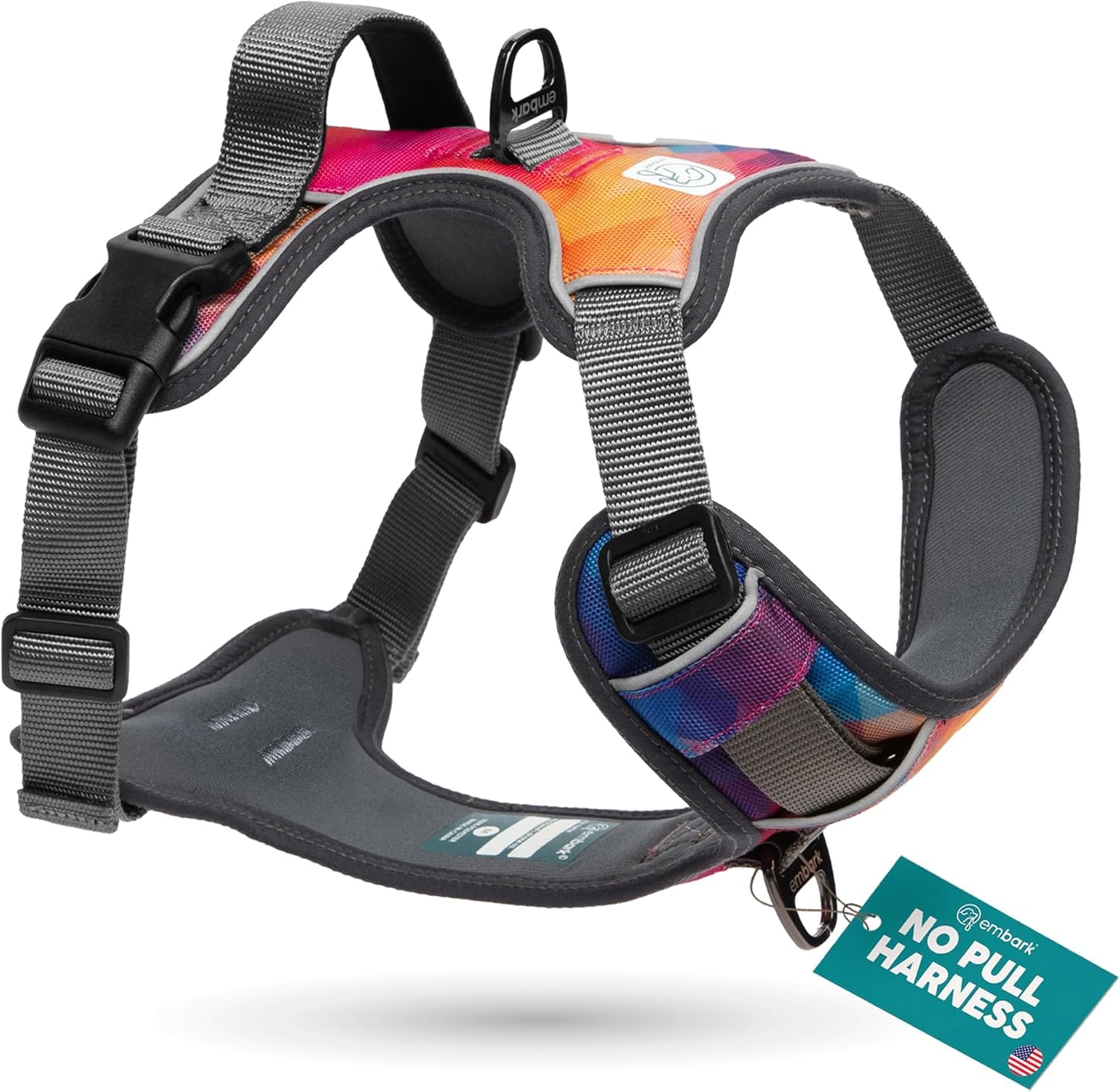 Embark Urban Dog Harness, No Pull Dog Harness with 2 Leash Clips, for Medium Dogs anti pull dog harness Front & Back with Control Handle, Adjustable, Soft & Padded