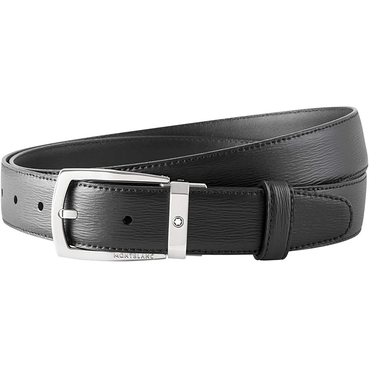 MONTBLANC Double Leather Belt Black/Brown Adjustable Length