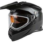 GMAX AT-21S Solid, Electric Shield Full-Face Helmet, DOT Approved for Adults and Youth (Matte Black, L)