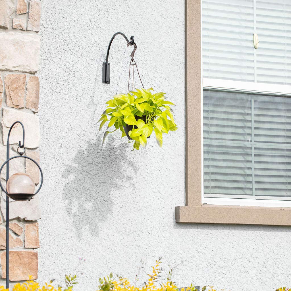 Hanging Planters 2 Pieces 16 Inch Black Rustic Home Decor Hanging Plant Plant Hanger Hooks For Hanging Plants Indoor Outdoor Hook Hanger Gardening Hanging Planter Bird Feeders Patio Lawn Garden