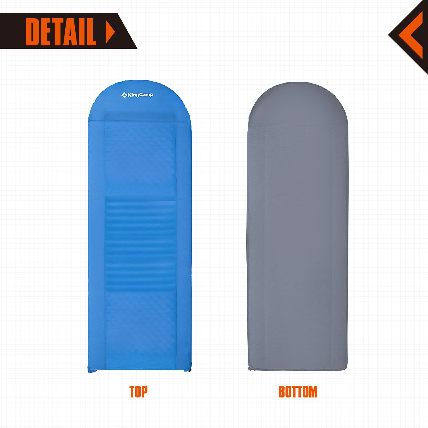 KingCamp Wave Deluxe II Selbstaufblasbare Isomatte, 191 x 64 x 5 cm