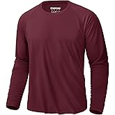 KEFITEVD Men's UV Sun Protection UPF 50+ Shirts Long Sleeve Rash Guard Workout Quick Dry Shirt for Hiking Fishing Swimming
