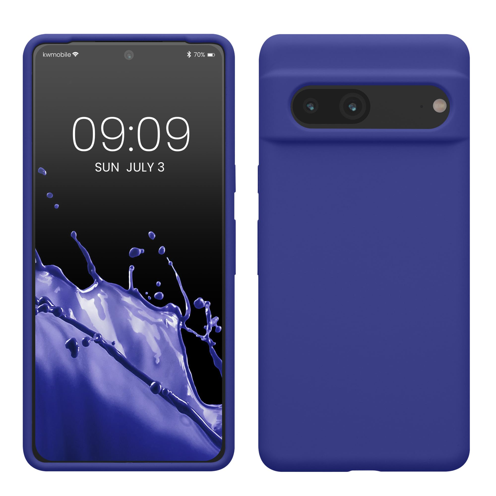 kwmobile Case Compatible with Google Pixel 7 Case - TPU Silicone Phone Cover with Soft Finish - Blue Violet — image 1