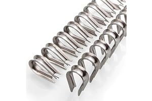 ASELECTED 50Pcs Stainless Steel Thimble for 3/16 Steel Wire Rope Cable, M5 Rope Thimble Rigging
