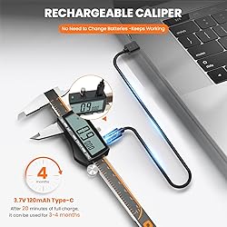 HARDELL Digital Caliper, Rechargeable Calipers with