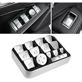 Moonlinks Inner Door Power Window Switch Button Covers Trim Sticker Replacement Compatible with Mercedes Benz A B C E G GLA CLA GLK GL ML GLE Class W204 W212 W246 W166 X166 X204 Tesla Modle X S 14 PCS