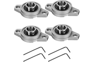 uxcell 4pcs KFL004 Pillow Block Bearings 20mm Bore Bearing Units Zinc Alloy Flange Mounted Bearing Housing, P6(ABEC3)