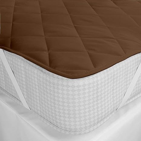 Gemshop Cotton Waterproof Single Bed Mattress Protector (Brown)