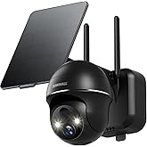 ZUMIMALL Solar Security Cameras Wireless Outdoor, 360° View Outdoor Camera Wireless Solar Powered,2.4G WiFi,2K/3MP Color Night Vision,2-Way Talk, PIR Motion Alert, Cloud Storage, Work with Alexa