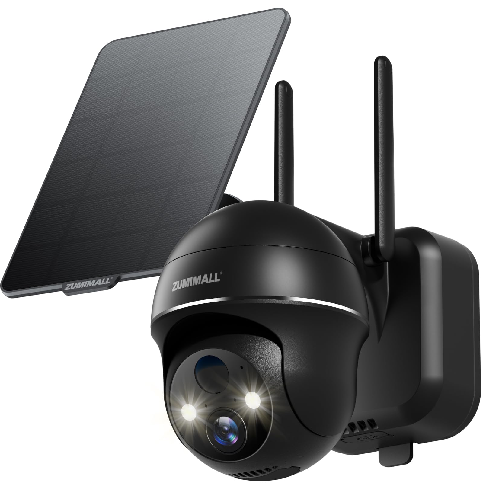 Photo 1 of ZUMIMALL Solar Security Cameras Wireless Outdoor, 360° View Outdoor Camera Wireless Solar Powered,2.4G WiFi?2K/3MP Color Night Vision,2-Way Talk, PIR Motion Alert, Cloud Storage, Work with Alexa