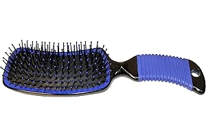 Partrade P Curved Handle Mane/Tail Brush Blue, 8 1/2" X 2 1/2", Model Number: 634801