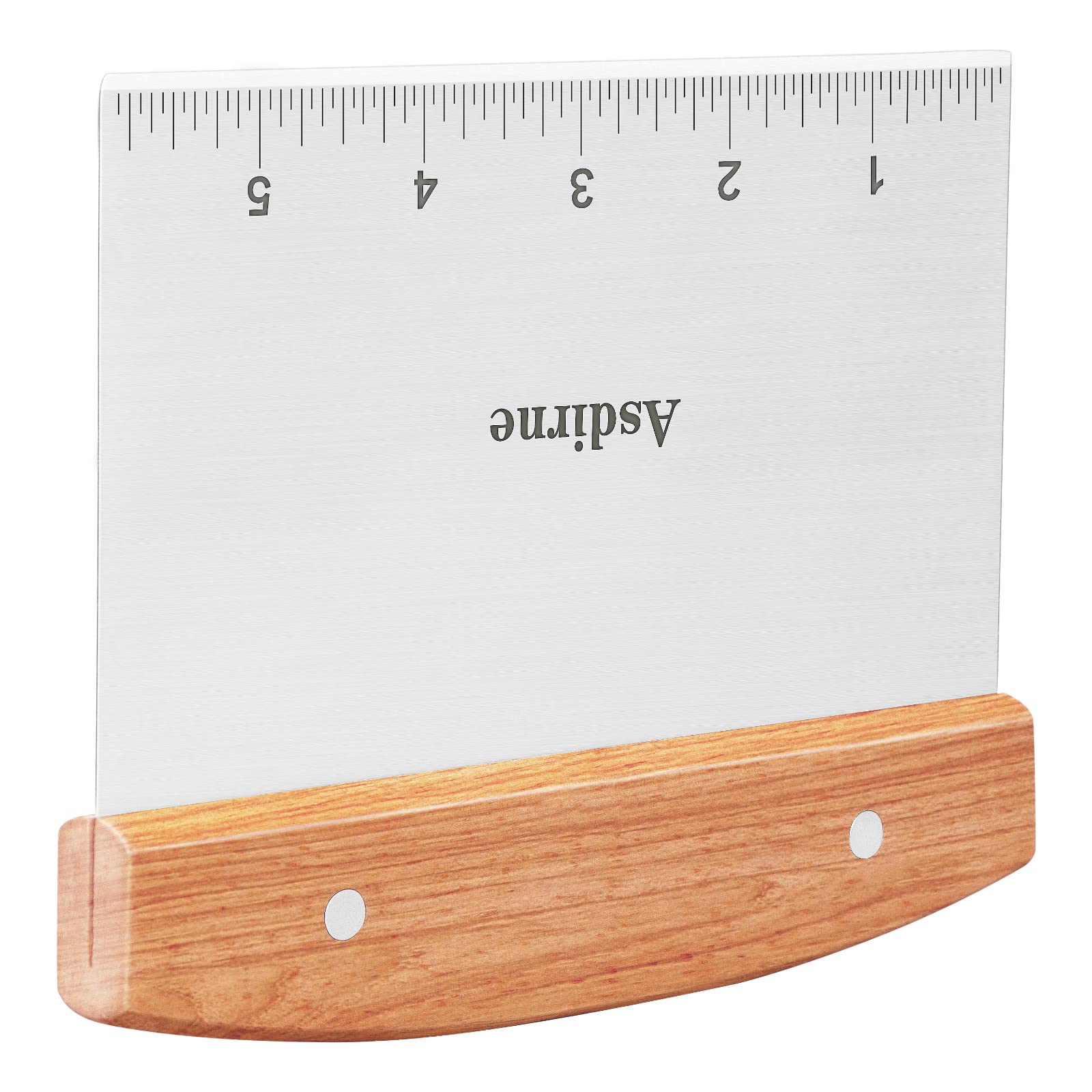 Asdirne Dough Cutter, Dough Scraper with Wooden Handle and Food Grade Stainless Steel Blade, Pastry Scraper, 15CM