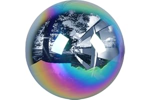 10 inch Stainless Steel Gazing Ball, E-Buying Rainbow Mirror Polished Hollow Seamless Gazing Globe Reflective Garden Sphere Floating Pond Balls for Home Garden Ornament Decoration