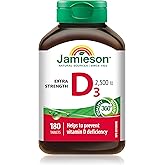 Jamieson Vitamin D3 2,500 IU Tablets, Helps Prevent Vitamin D Deficiency, and Osteoporosis, Supports Immune Health, Strong Bo