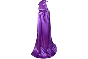 BIGXIAN Extra Long Hooded Satin Cloak, Halloween Christmas Fancy Cape