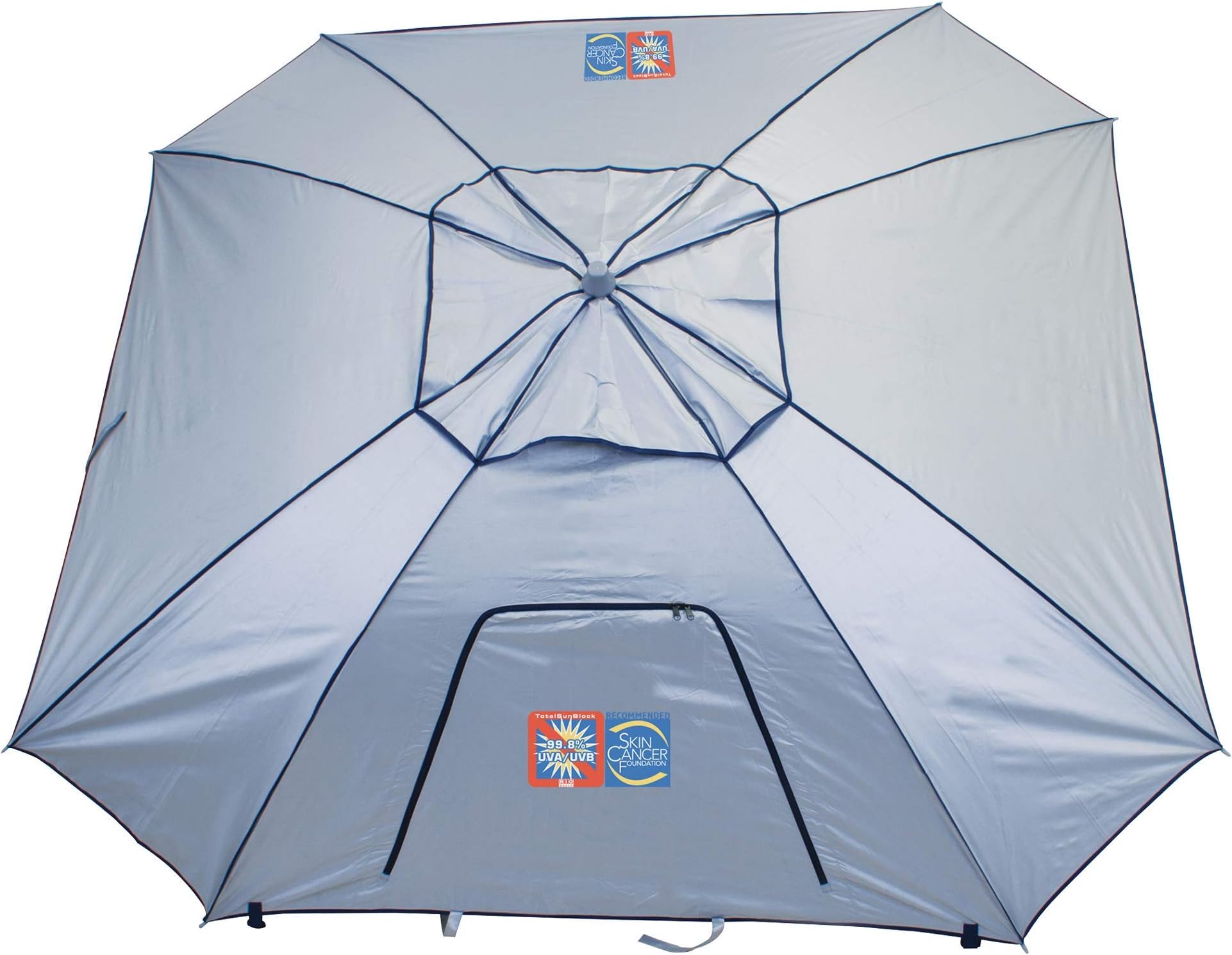 Rio Beach Portable Total Sun Block UPF 50+ 8 ft. Beach Sports Umbrella and Canopy