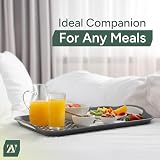 Zuvo Anti-Slip Food Serving Tray Set of 2 – BPA-Free Plastic Grey view 4