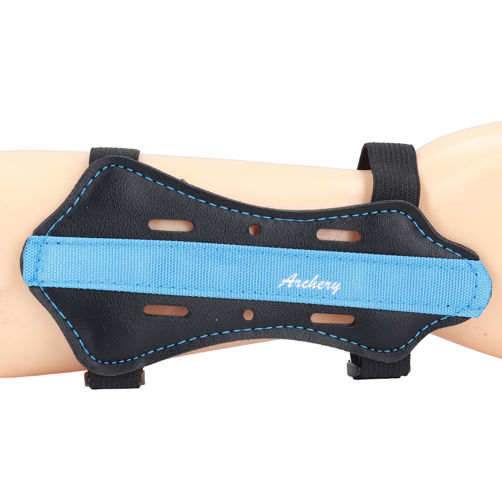 Kids Archery Arm Guard Archery Thumb Guard Leather Thickened Forearm Protector For Recurve Bow Hunting Archery (Blue)