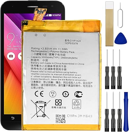 For Asus Zenfone 2 Ze551ml Z00ad Z008d Z00abd Replacement Battery C11p1424 Free Adhesive Tool Electronics Amazon Com