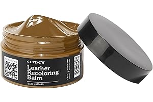 CLYDES LEATHER COMPANY Clyde's™ Leather Recoloring Balm | Non Toxic Leather Color Restorer for Furniture, Car Seat, Tack | 21 Colors of Restoration Leather Dye (100ML, Dark Mustard)