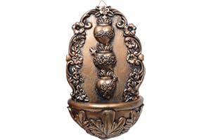 KOMI Holy Water Font for Home Resin Sacred Heart Holy Water Holder for Wall Hanging Catholic Decor Holy Water Fonts for Wall, Altar, Home Housewarming Catholic Christmas Gifts Copper-tone