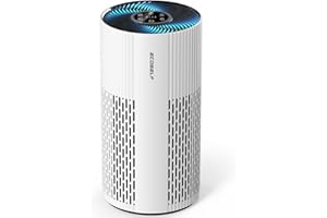 ECOSELF Air Purifiers for Home Large Room Cover Up to 1500 Ft² with True HEPA Filter, 20dB Sleep Mode, 360° Air Intake & Outlet, Air Cleaner for Bedroom Pets, 7 Color Light, HAP604, Bright White
