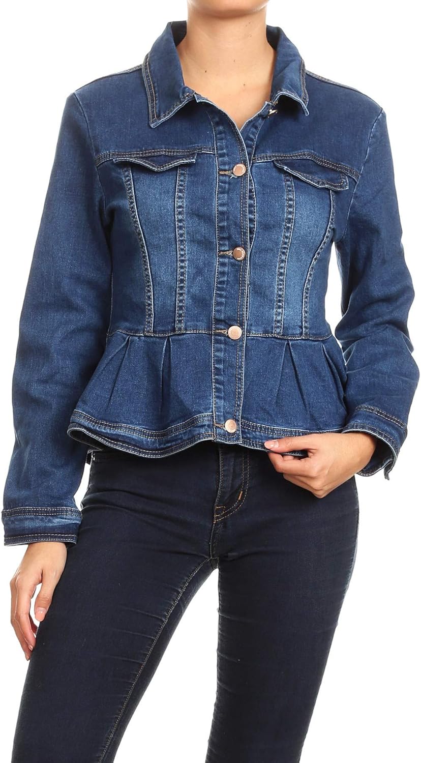 plus size denim peplum jacket