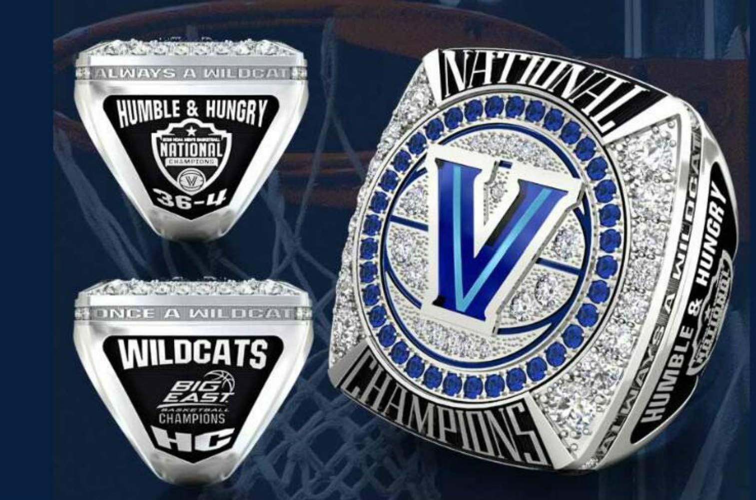 YIYICOOL 2018 Villanova University Men's Basketball National Championship Ring Size 11