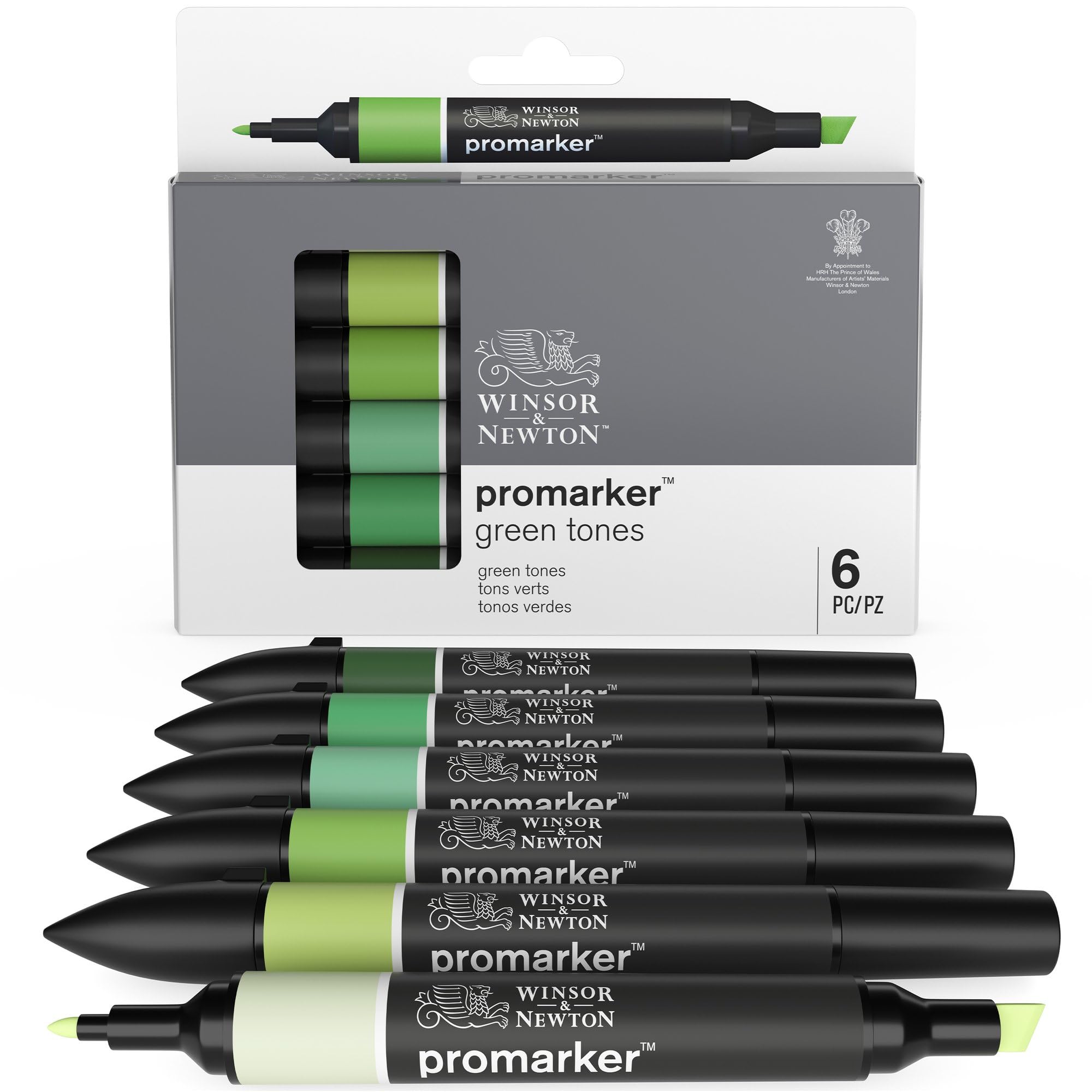 Winsor & Newton : Promarker : 6 Green Tones