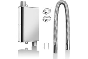 DTNESS 60cm/23.6" Diesel Heater Exhaust Pipe with Upgraded Muffler and Clamps, 1"/2.5cm ø Generator Exhaust Extension Stainless Steel Exhaust Pipe Parking Air Heater Fuel Tank Diesel Gas Vent Hose