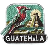 Vagabond Heart Guatemala Iron On Patch - Guatemala Quetzal Souvenir - Guatemala Temple and Ruins Gift