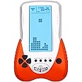 HLF Retro Block Brick Game Console Large Screen Blue Backlight Brightness can be Adjusted Build in 23 Game Compatible with Lithium Battery/AAA Batteries can Plug in Headphone Christmas GIF(Orange)