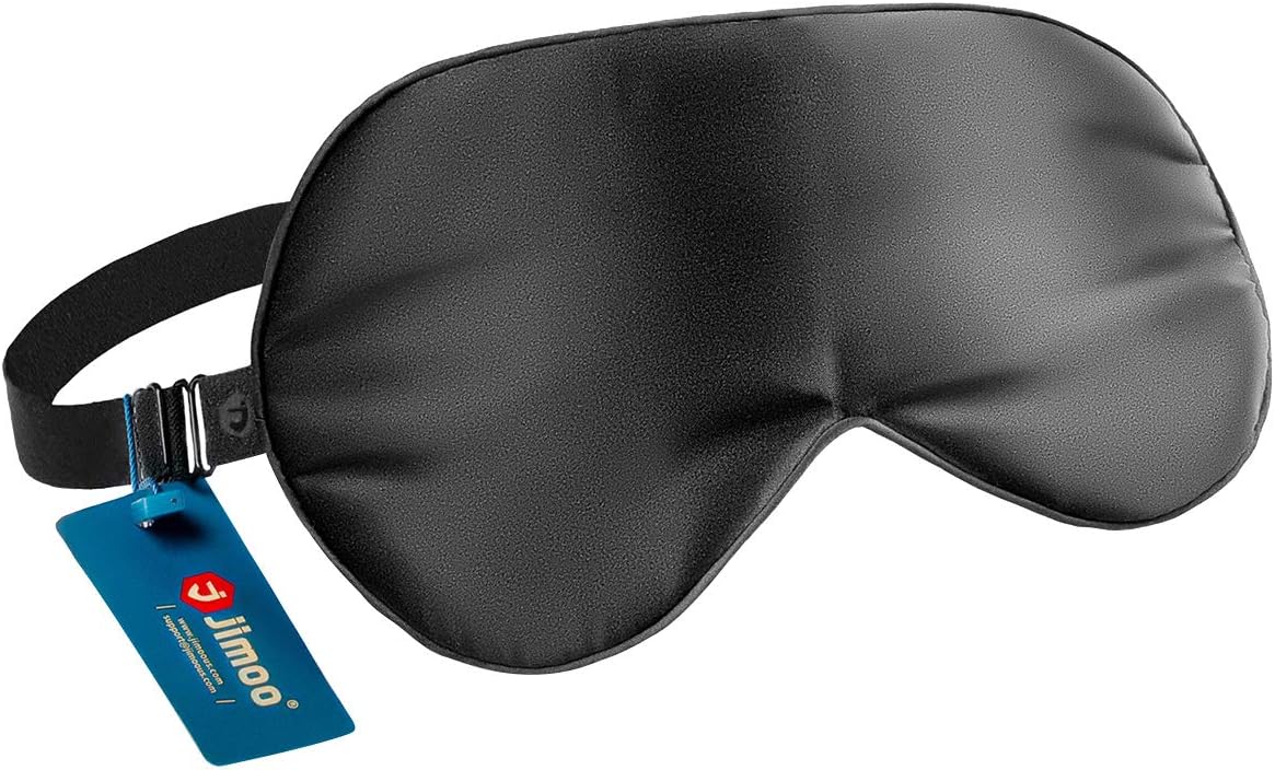 Natural Silk Sleep Mask, Super-Smooth & Soft Eye Mask with Adjustable Strap, Blindfold, Perfect Blocks Light, Pressure Free for A Full Night's Sleep (Black): Health & Personal Care