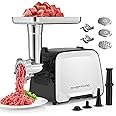 CHEFFANO Life - Electric Meat Grinder, Sausage Stuffer Machine with 2 Blades, 3 Plates, Sausage Tube and Kubbe Kit, [2000W Ma
