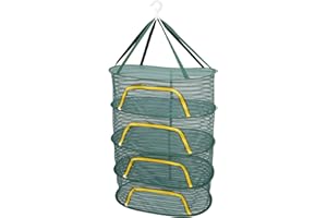 4 Layers Herb Drying Rack Hanging Mesh Net with Zipper Closure Foldable Mesh Drying Rack Multifunctional Drying Net Hanging B