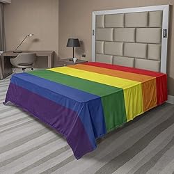 Ambesonne Pride Flat Sheet, Simplistic Design of