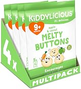 Kiddylicious Apple & Carrot Melty Buttons 4 x 5 Pack 20 Snacks for 9+ Months