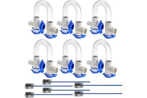 SEWEDER 6Pack 3/4" Standard Condensate Trap with 20" Cleaning Brush PVC Transparent U Trap for HVAC Systems, Air Conditioner, Effectively Drains Condensate