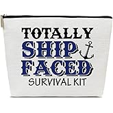 Ythuil Funny Cruise Makeup Gift Bag, Toiletry Survival Kit Travel Cosmetic Bags With Zipper Travel Organizer For Women Girl Mom Sister Friend, Cruise Lover Summer Vacation Gifts